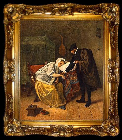 framed  Jan Steen The Sick Woman, ta009-2